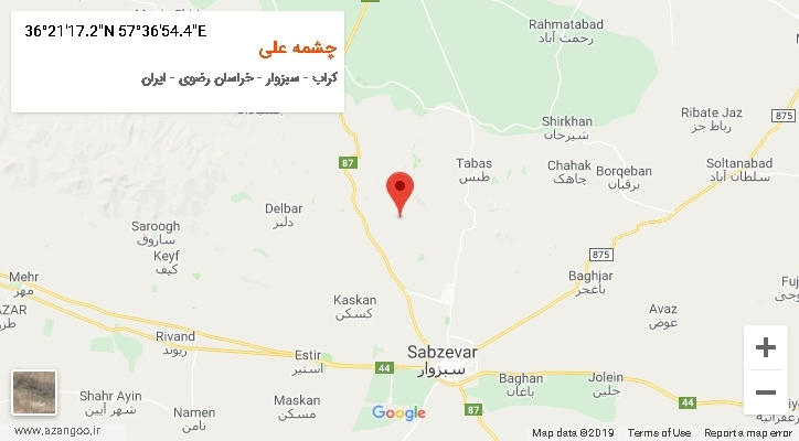 روستای چشمه علی بر روی نقشه