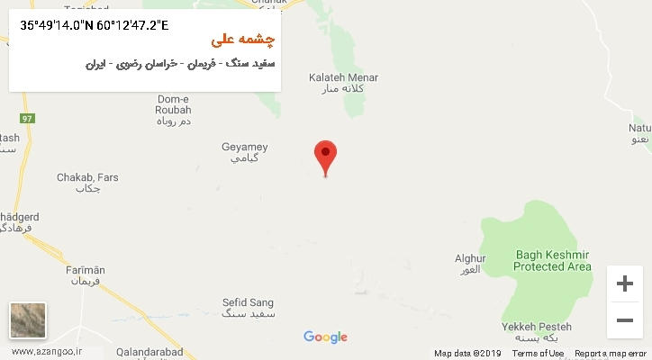 روستای چشمه علی بر روی نقشه