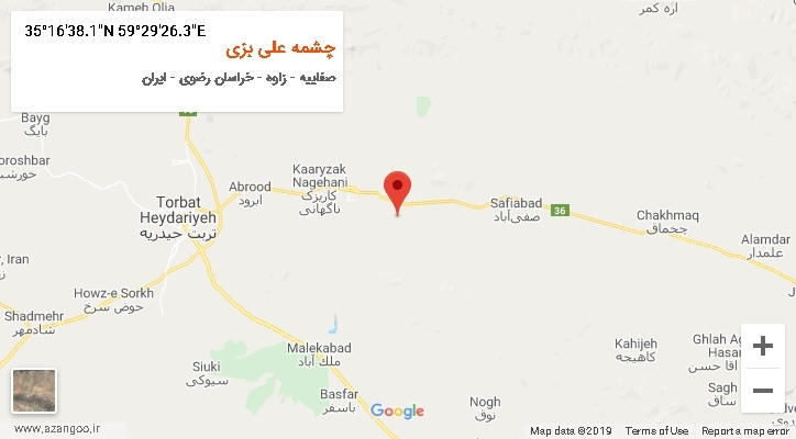 روستای چشمه علی بزی بر روی نقشه