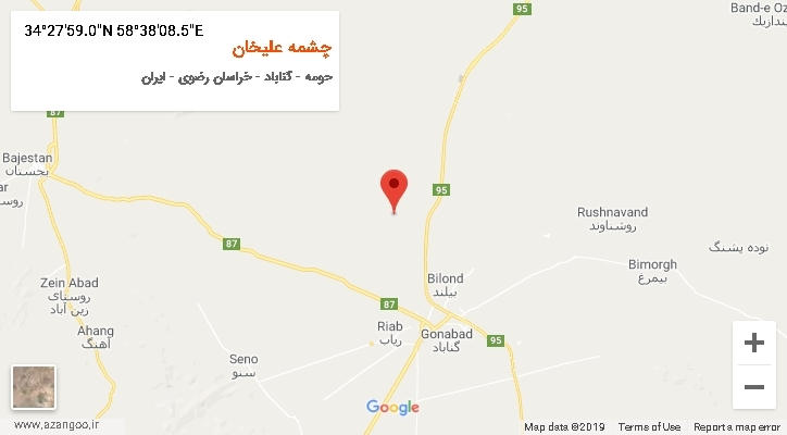روستای چشمه علیخان بر روی نقشه