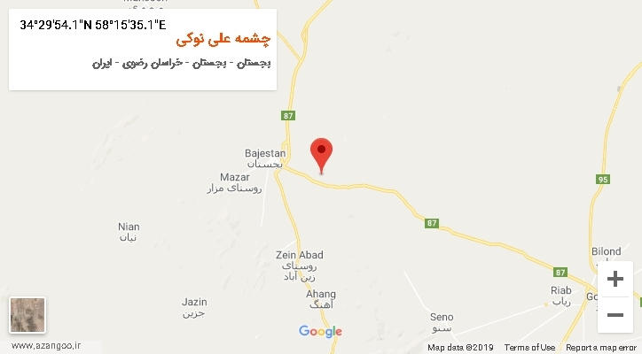 روستای چشمه علی نوکی بر روی نقشه