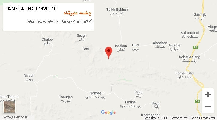 روستای چشمه عنبرشاه بر روی نقشه