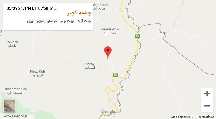 روستای چشمه انجیر بر روی نقشه