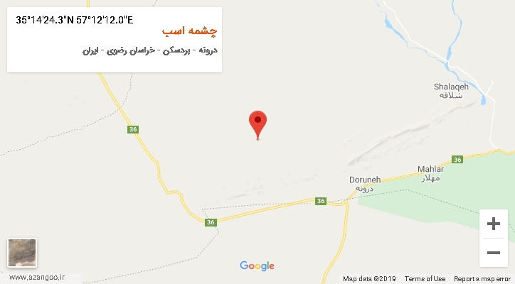 روستای چشمه اسب بر روی نقشه