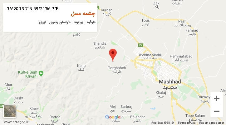 روستای چشمه عسل بر روی نقشه