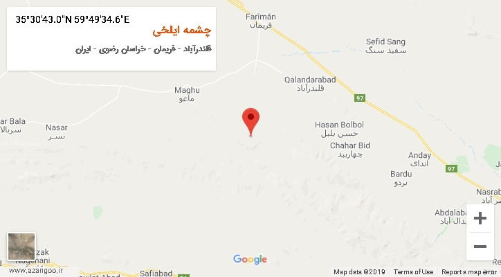 روستای چشمه ایلخی بر روی نقشه