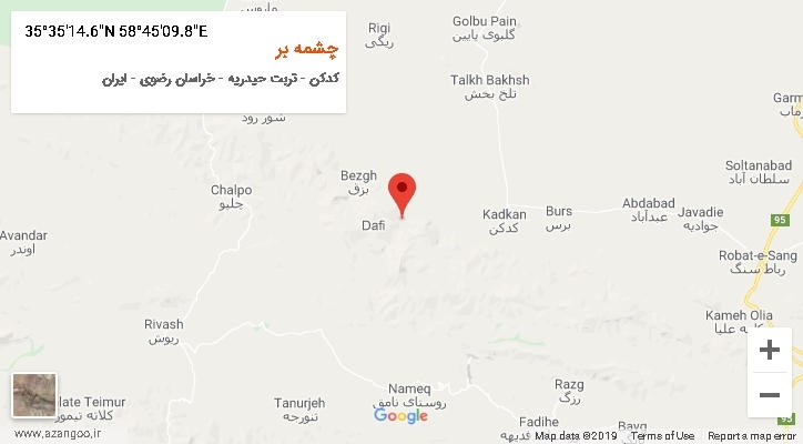 روستای چشمه بر بر روی نقشه