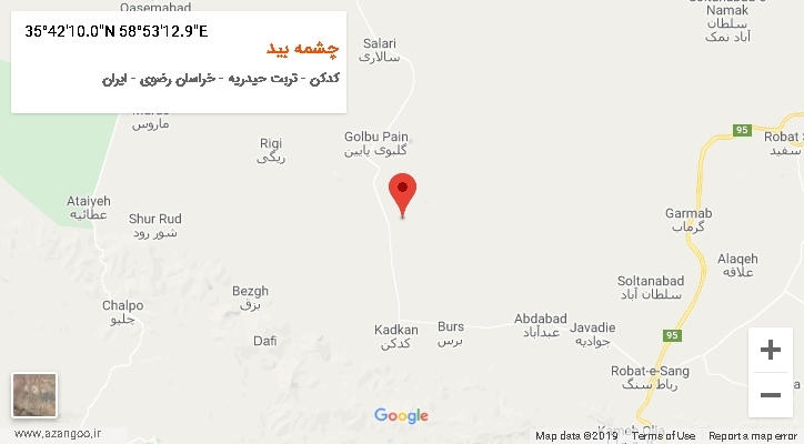 روستای چشمه بید بر روی نقشه