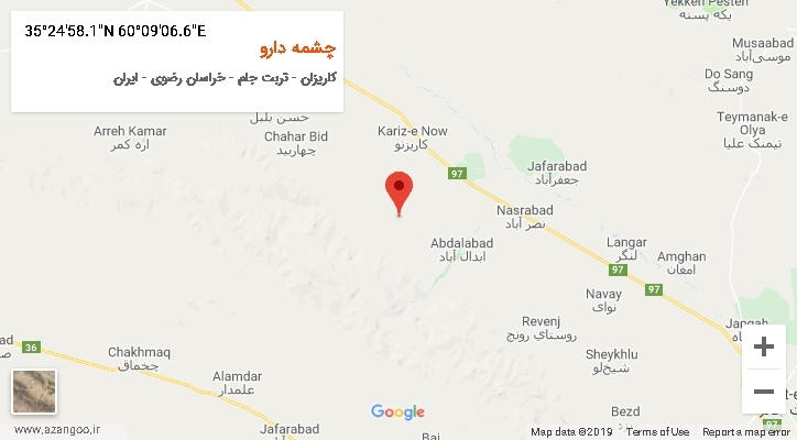 روستای چشمه دارو بر روی نقشه
