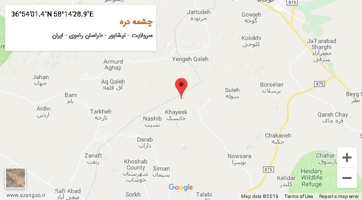روستای چشمه دره بر روی نقشه
