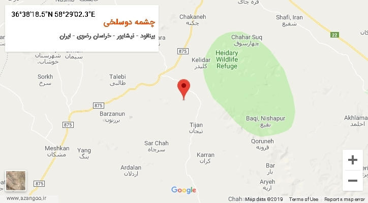 روستای چشمه دوسلخی بر روی نقشه