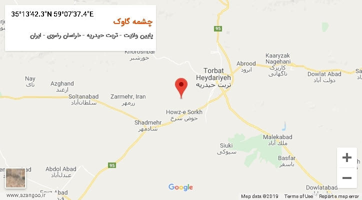 روستای چشمه گاوک بر روی نقشه