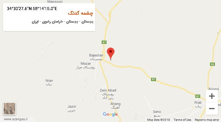 روستای چشمه گدنگ بر روی نقشه
