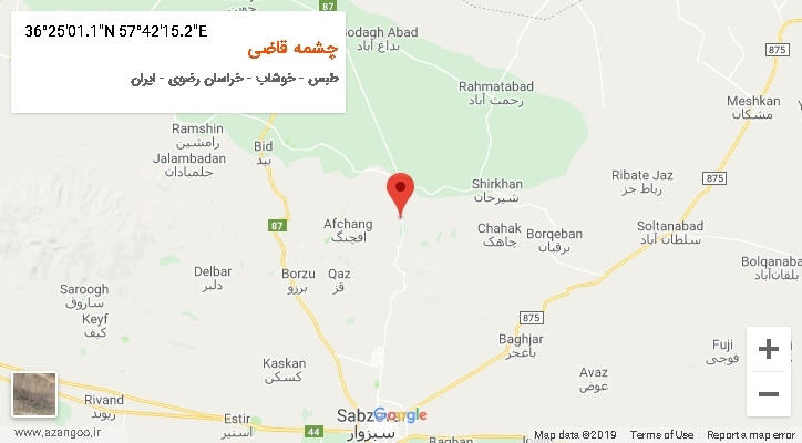 روستای چشمه قاضی بر روی نقشه