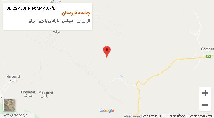 روستای چشمه قبرستان بر روی نقشه