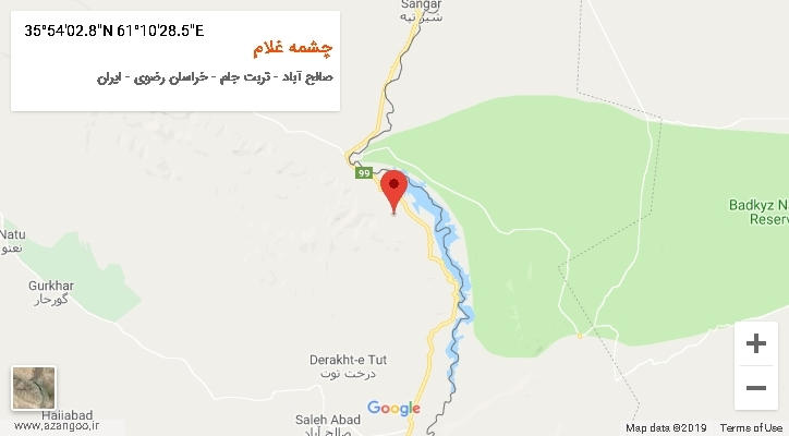 روستای چشمه غلام بر روی نقشه