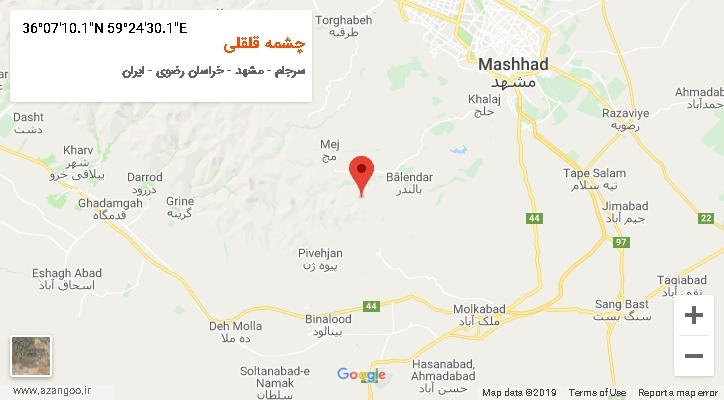 روستای چشمه قلقلی بر روی نقشه