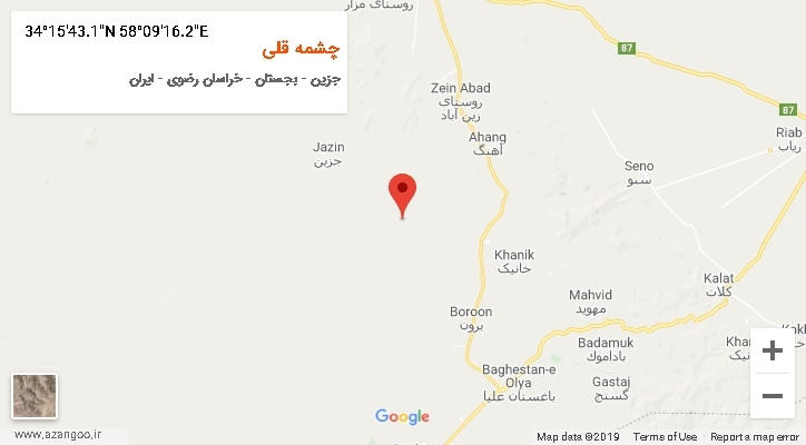روستای چشمه قلی بر روی نقشه