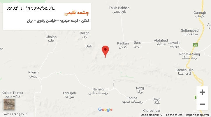 روستای چشمه قلیمی بر روی نقشه