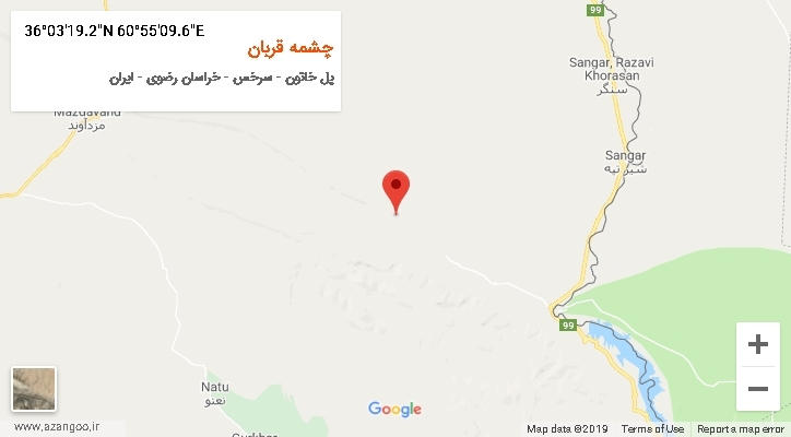 روستای چشمه قربان بر روی نقشه