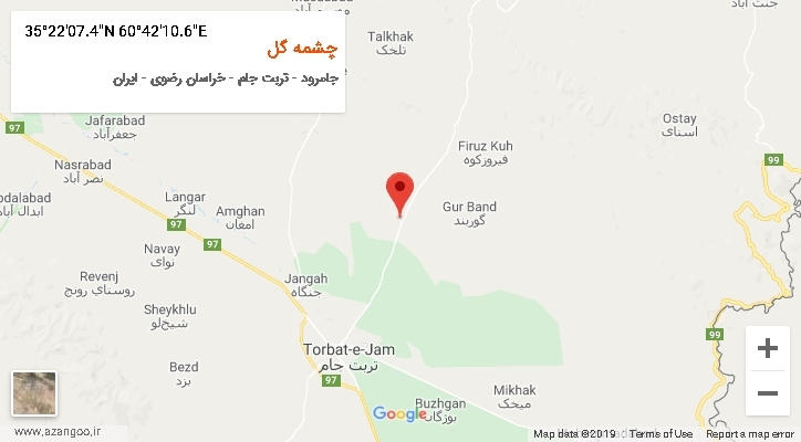 روستای چشمه گل بر روی نقشه