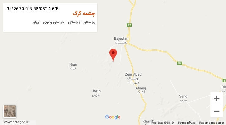 روستای چشمه گرگ بر روی نقشه