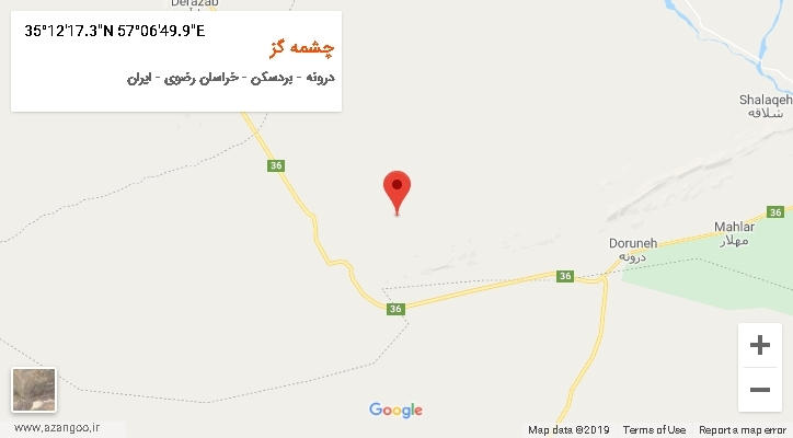 روستای چشمه گز بر روی نقشه