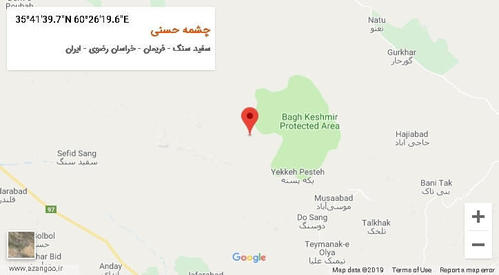 روستای چشمه حسنی بر روی نقشه