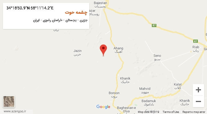 روستای چشمه حوت بر روی نقشه