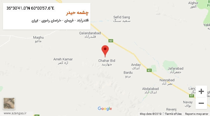 روستای چشمه حیدر بر روی نقشه