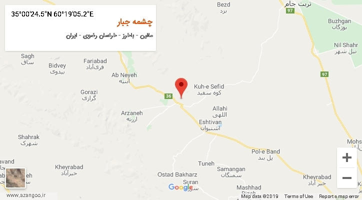 روستای چشمه جبار بر روی نقشه
