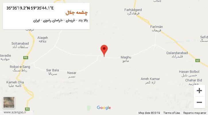 روستای چشمه جلال بر روی نقشه