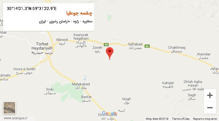 روستای چشمه جوعلیا بر روی نقشه