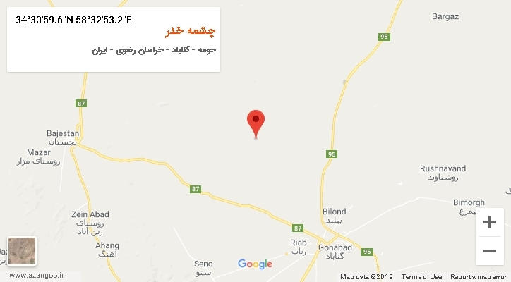 روستای چشمه خدر بر روی نقشه