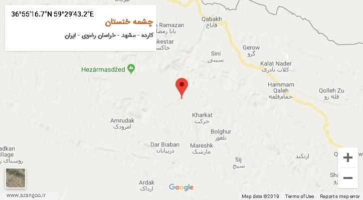 روستای چشمه خنستان بر روی نقشه