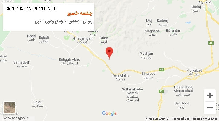 روستای چشمه خسرو بر روی نقشه