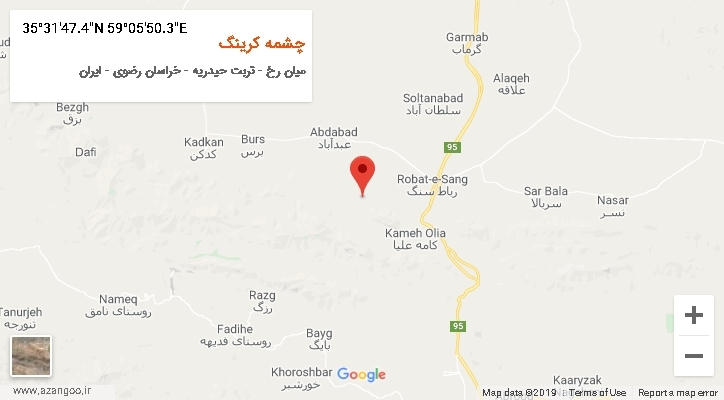 روستای چشمه کرینگ بر روی نقشه