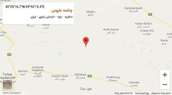 روستای چشمه ماروس بر روی نقشه