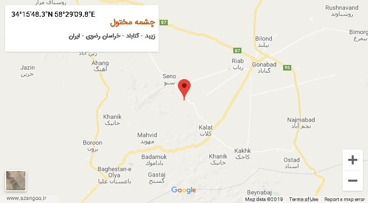 روستای چشمه مختول بر روی نقشه