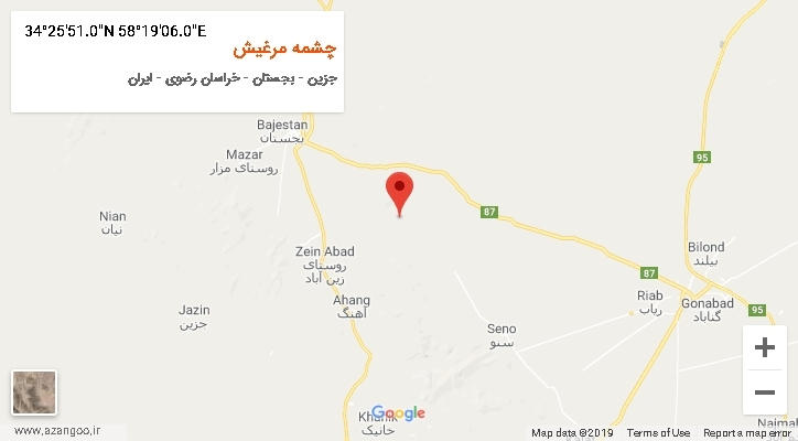 روستای چشمه مرغیش بر روی نقشه