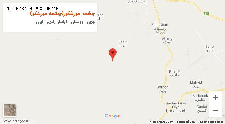 روستای چشمه مورشکور(چشمه میرشکو) بر روی نقشه
