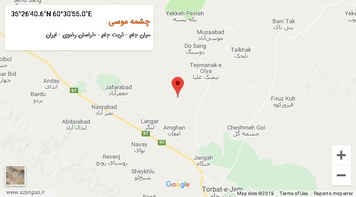 روستای چشمه موسی بر روی نقشه