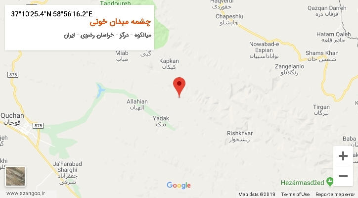 روستای چشمه میدان خونی بر روی نقشه