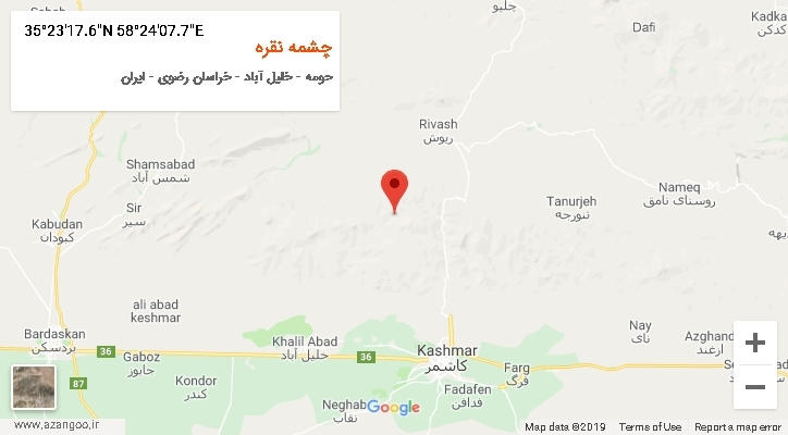 روستای چشمه نقره بر روی نقشه