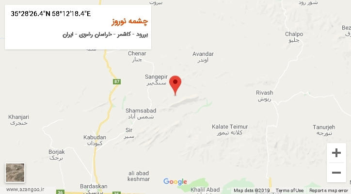 روستای چشمه نوروز بر روی نقشه