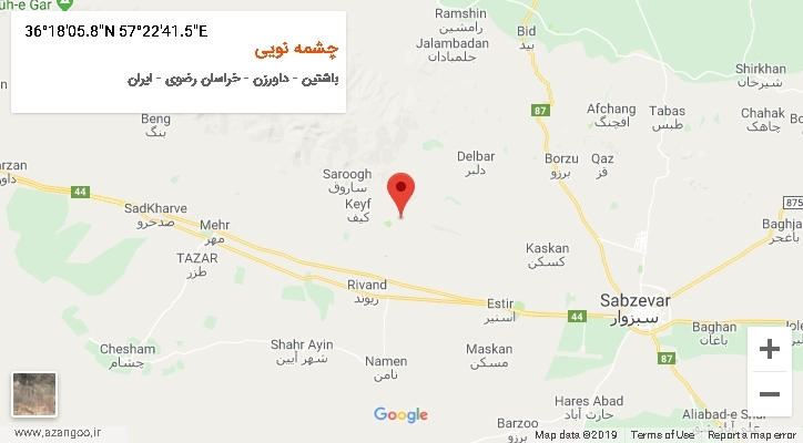 روستای چشمه نویی بر روی نقشه