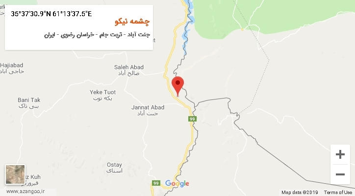 روستای چشمه نیکو بر روی نقشه