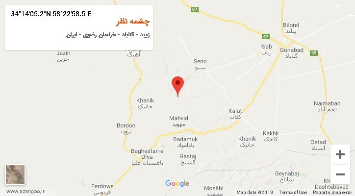 روستای چشمه نظر بر روی نقشه
