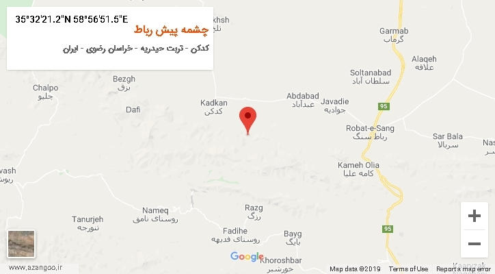 روستای چشمه پیش رباط بر روی نقشه