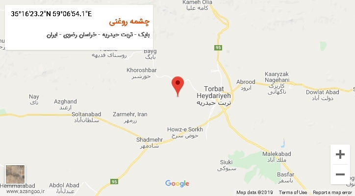 روستای چشمه روغنی بر روی نقشه